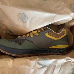Stylish Olive and Yellow Athletic Shoes